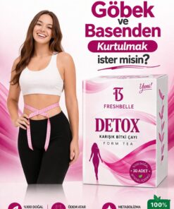 FreshBelle Göbek Eriten zayıflama'ya Özel Formul Detox kilo vermeye yardımcı Form Çay 30 adet