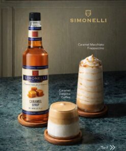 Simonelli Coffee and Cocktail Syrup, Caramel Flavored, 700 ml, with Free Pump - Görsel 3