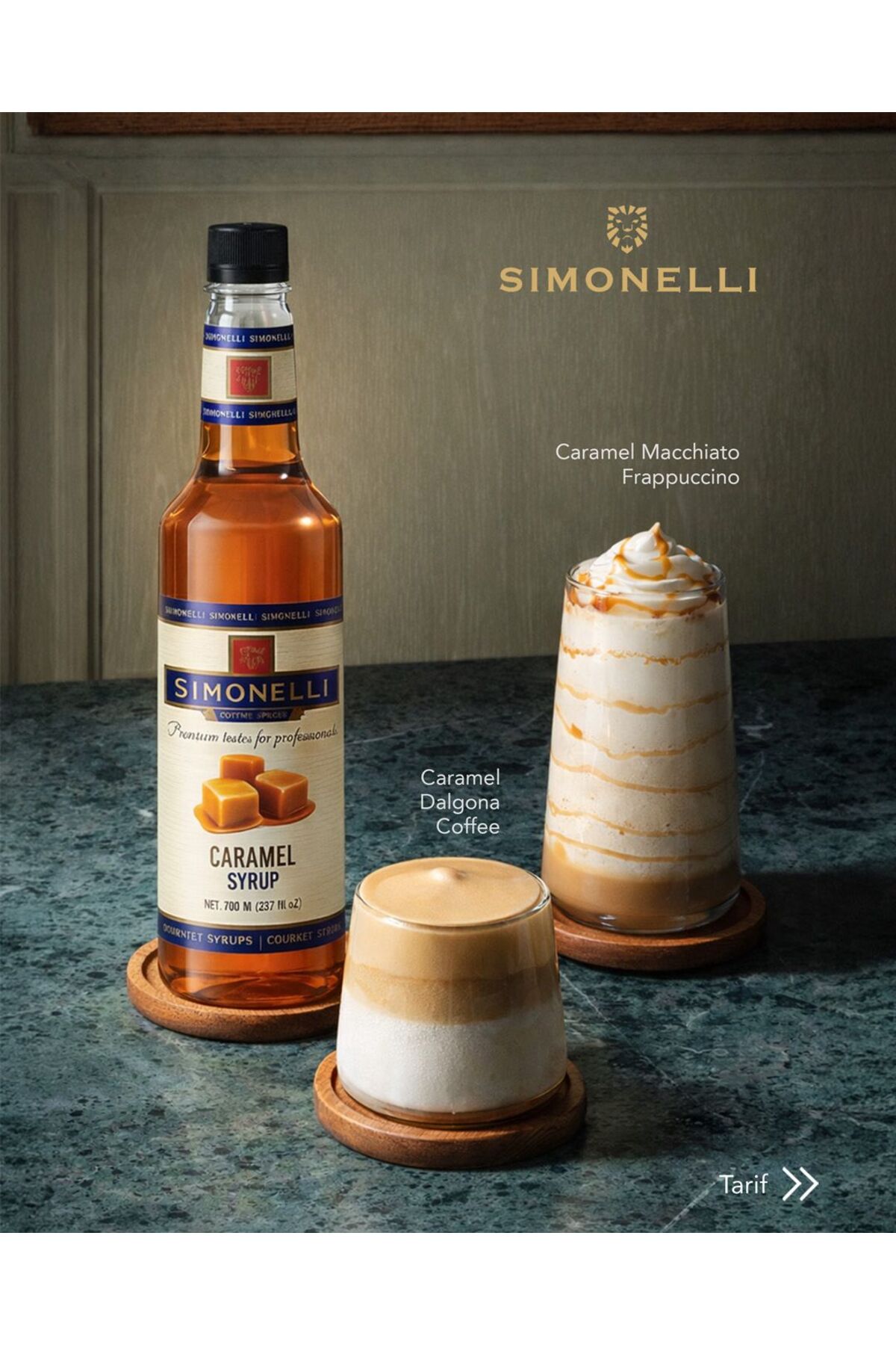 Simonelli Kahve Ve Kokteyl Şurubu Karamel Aromalı 700 ml Pompa Hediyeli - Görsel 3