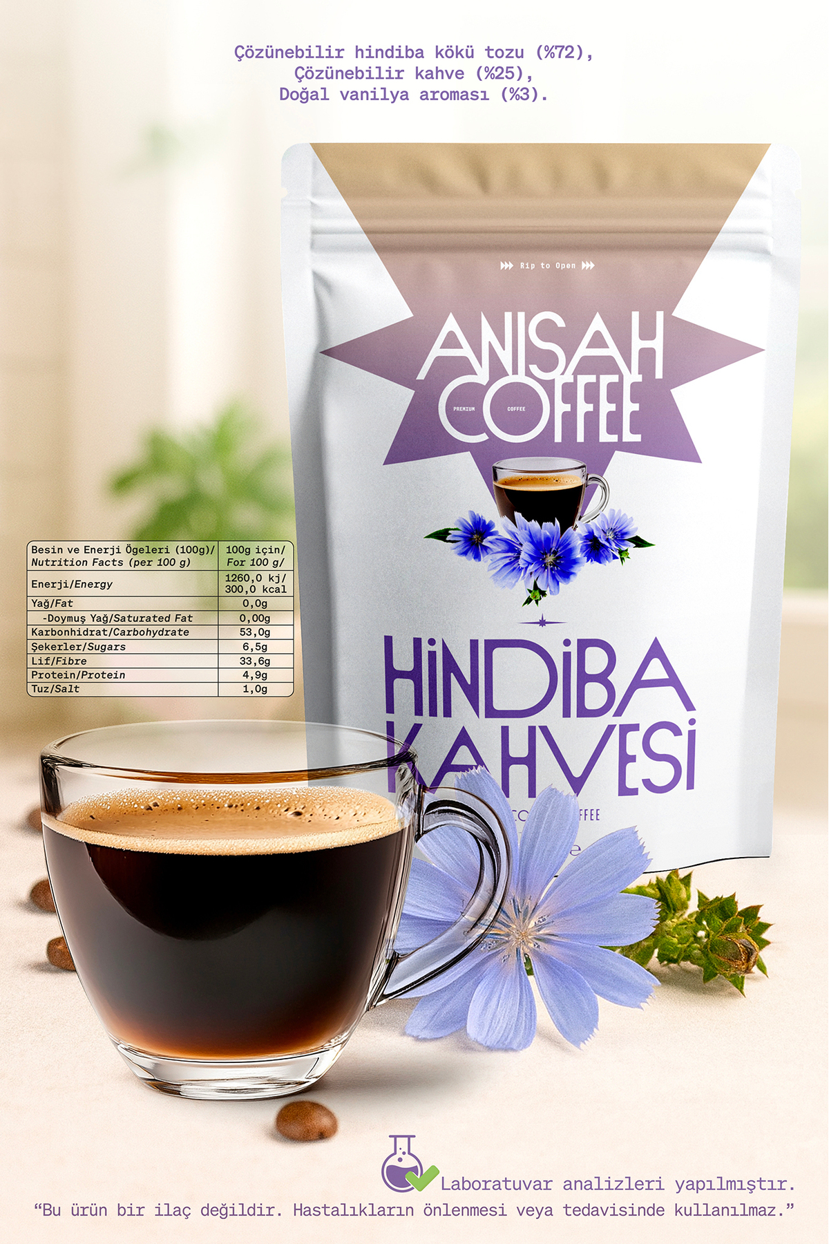 Anisah Coffee Prebiyotik Hindiba Kahvesi | 150gr | Lif Kaynağı, Sindirim Dostu - Görsel 3