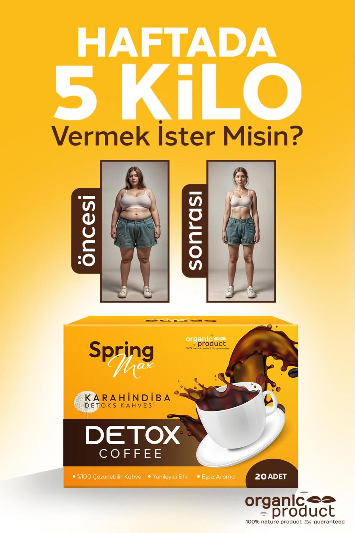 SPRİNGMAX özel İstah kesici Kakaolu Kolajen Kahvesi En Etkili Yöntem İçimi Kolay Ve Lezzetli detox Diyet kahve - Görsel 3