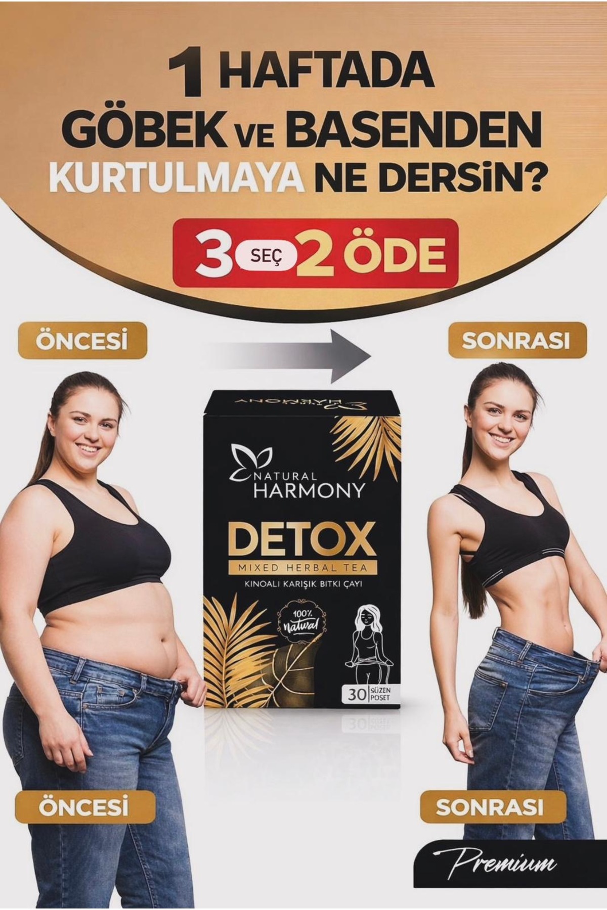 Natural Harmony Zayıflamak kilo vermeye yardımcı Diyet Form çayı & Özel Bitkisel Kinoalı Detoks Çayı 1 kutu