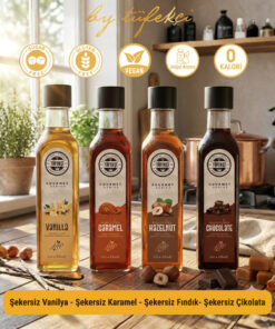 By Tüfekçi Şekersiz (Sugar Free) 4’lü Deneme Şurup Seti | Kahve Şurubu | Kalorisiz Formül (4x60 ml) + 1 Hediye