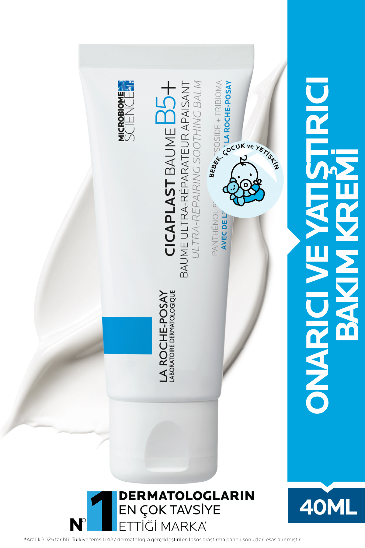 La Roche Posay Cicaplast Baume B5+ Onarıcı ve Yatıştırıcı Bakım Kremi 40 ml