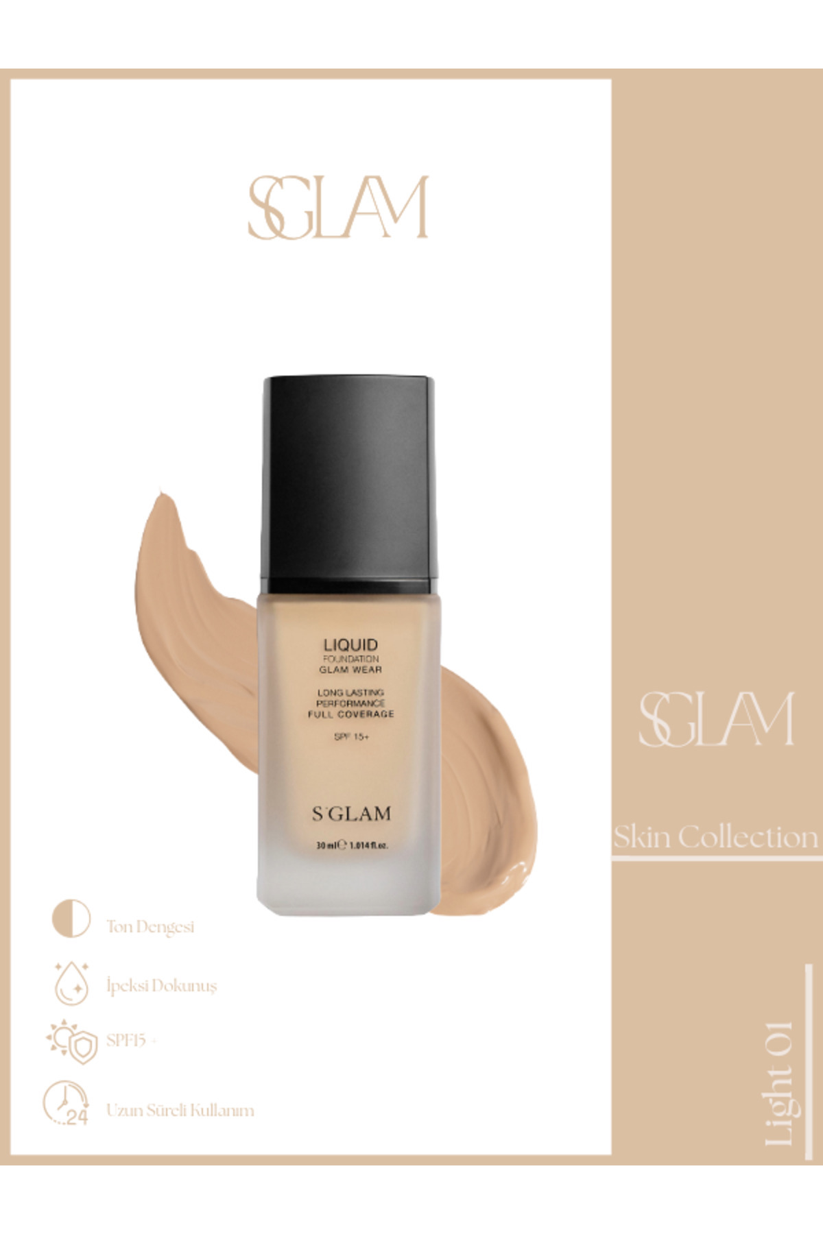 S'GLAM SGLAM Liquid Foundation – LIGHT