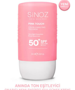 Sinoz Pink Touch Anında Ton Eşitleyici Leke Karşıtı SPF50+ Pembe Sıvı Yüz Güneş Kremi PA++++ 50ml