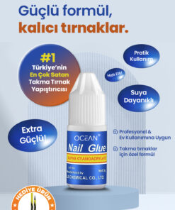 Ocean Takma Tırnak Yapıştırıcı Tips Yapıştırıcı Hızlı Yapıştırıcı Nail Glue 3 gr