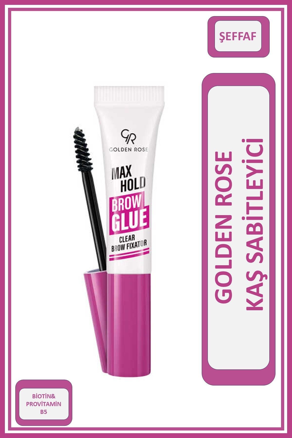 Golden Rose Max Hold Brow Glue - Şeffaf Kaş Sabitleyici Jel (Biotin & B5 İçerikli)