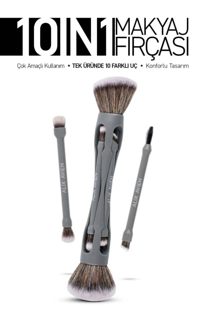 Alix Avien Çok Amaçlı 10'lu Makyaj Fırçası - 10 IN 1 Multifunctional Makeup Brush
