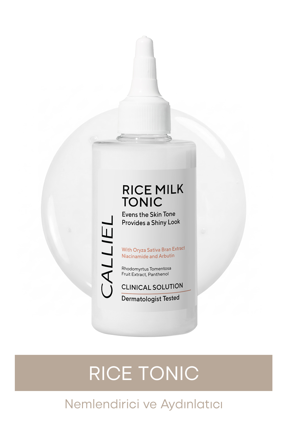 CALLİEL Aydınlatıcı Leke Karşıtı Cilt Tonu Eşitleyici ve Parlatıcı Rice Tonik 200 Ml