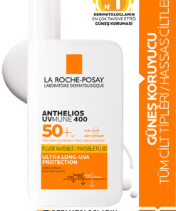 La Roche Posay Anthelios Uvmune 400 Invisible Fluid Tüm Cilt Tipleri İçin Yüksek Koruma SPF50+ Yüz Güneş Kremi 50ML