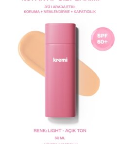 Kremi BB Krem SPF50 Yüksek Kapatıcı, Nemlendirici, Ton Eşitleyici, Aydınlatıcı - Light(Açık)50ml
