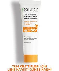 Sinoz Spf50+ Leke Karşıtı Yüksek Koruyucu Yüz Güneş Kremi Normal Ve Kuru Ciltler İçin 50 ml