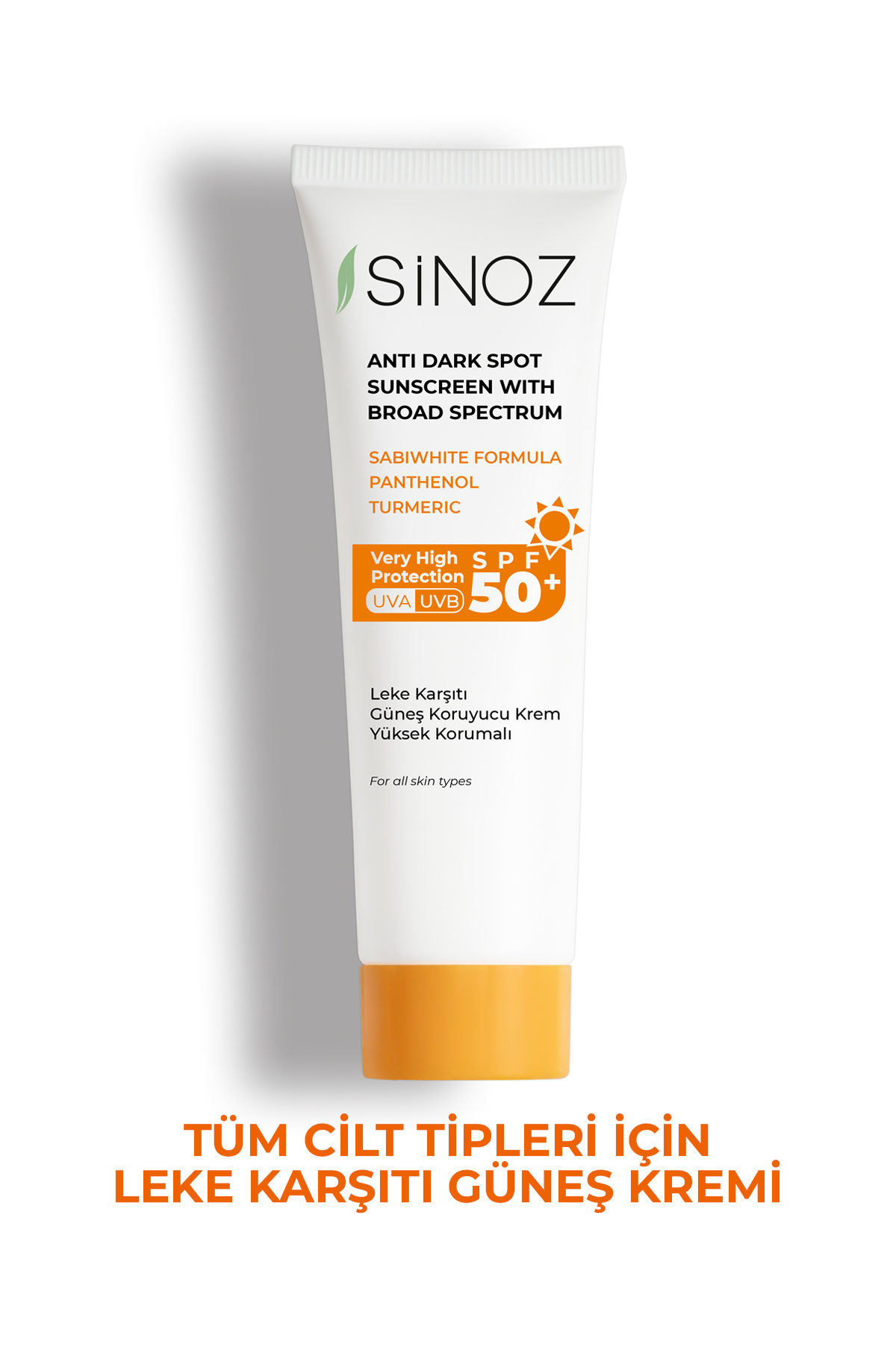 Sinoz Spf50+ Leke Karşıtı Yüksek Koruyucu Yüz Güneş Kremi Normal Ve Kuru Ciltler İçin 50 ml