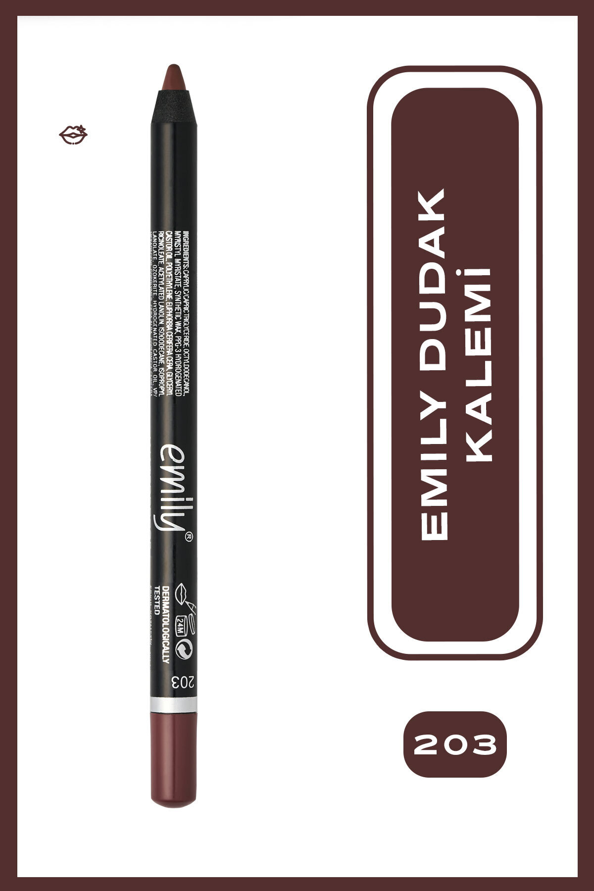 Golden Rose Emily Long Lasting Lip Pencil No: 203 - Uzun Süre Kalıcı Dudak Kalemi