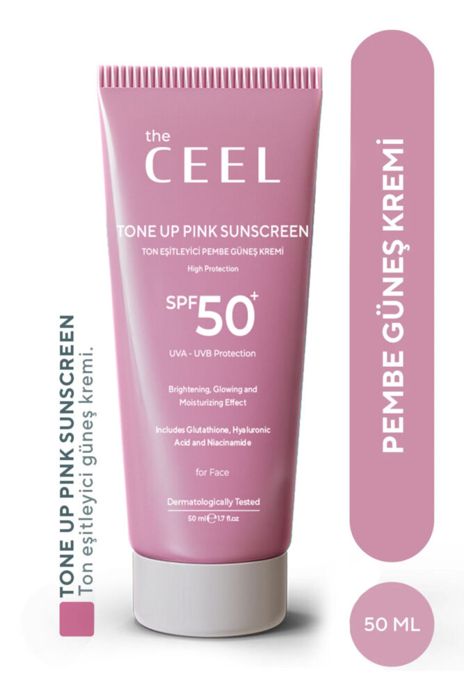 The Ceel Leke Karşıtı Ton Eşitleyen Spf 50+ Pembe Renkli Güneş Kremi | Glutatyon, Hyaluronik Asit 50 ml