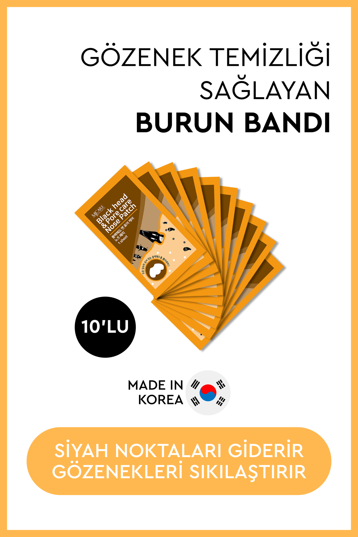 Mjcare Nose Patch Siyah Nokta Ve Gözenek Için Temizleyici Burun Bandı 10'lu