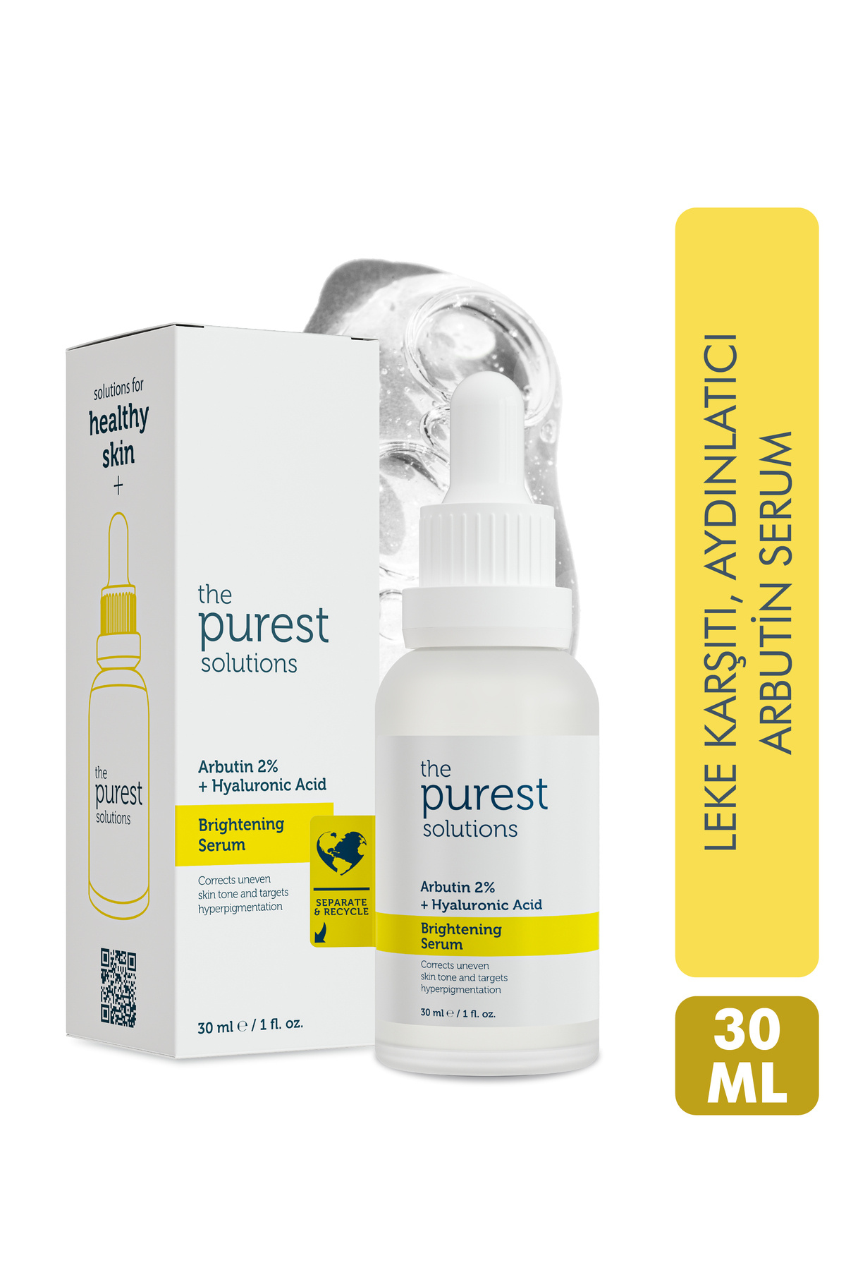 The Purest Solutions Aydınlatıcı ve Leke Görünümü Azaltıcı Arbutin Cilt Bakım Serumu 30 ml