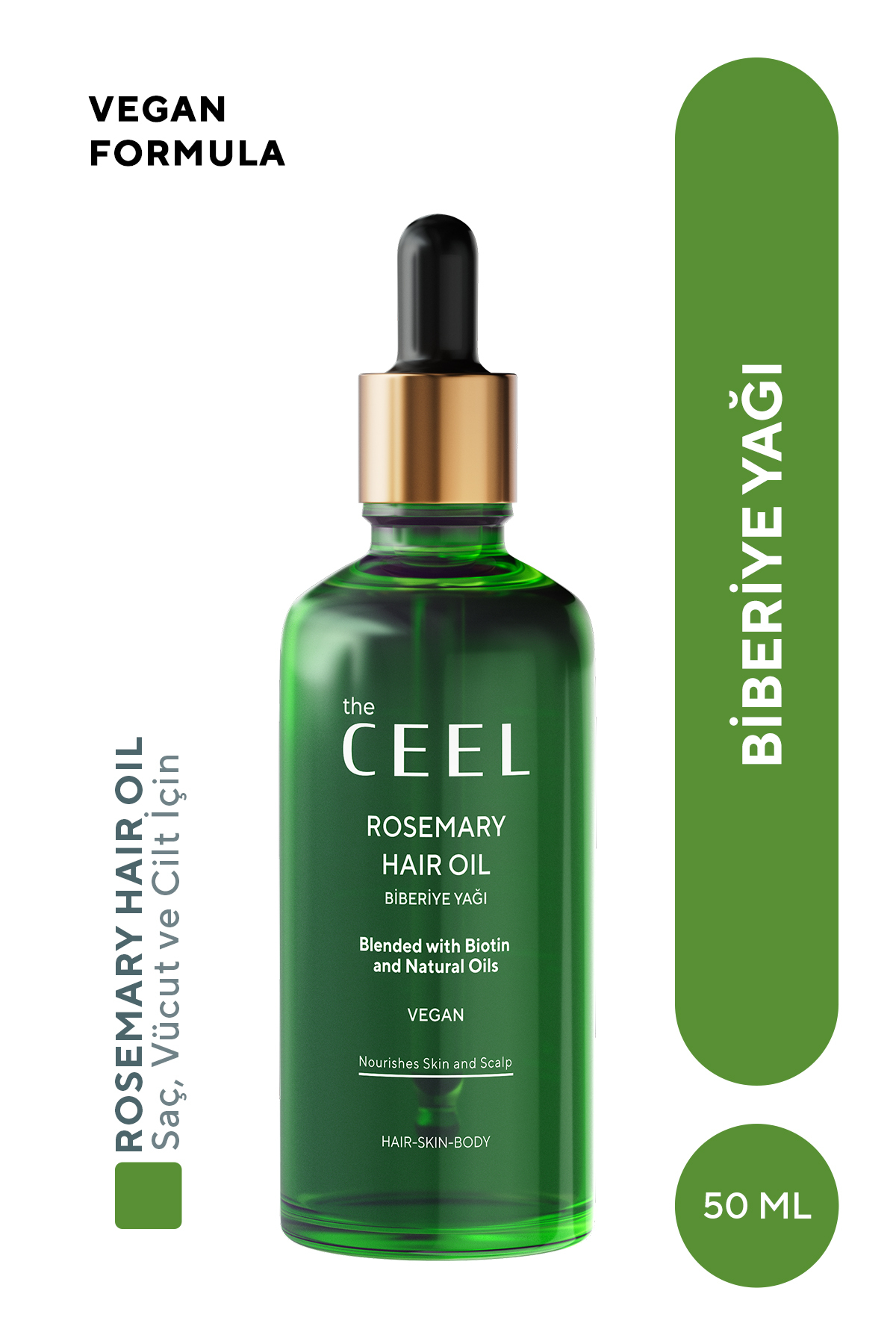 The Ceel Biberiye Saç Yağı Complexi | Biotin, Hint Yağı, Vitamin E 50 ML