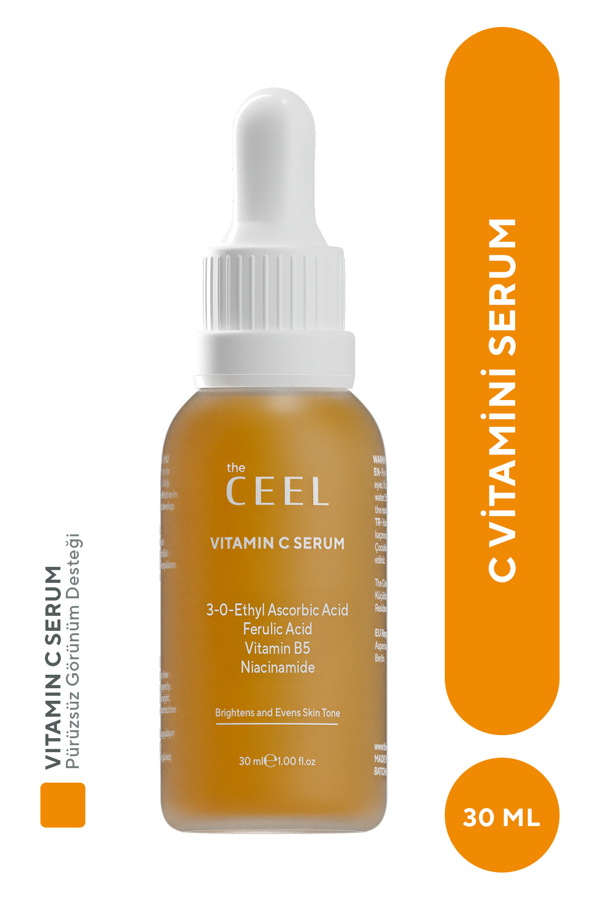 The Ceel Leke Karşıtı Aydınlatıcı Vitamin C Serum Glutatyon, Ferulic Asit, Ascorbic Asit 30 ml
