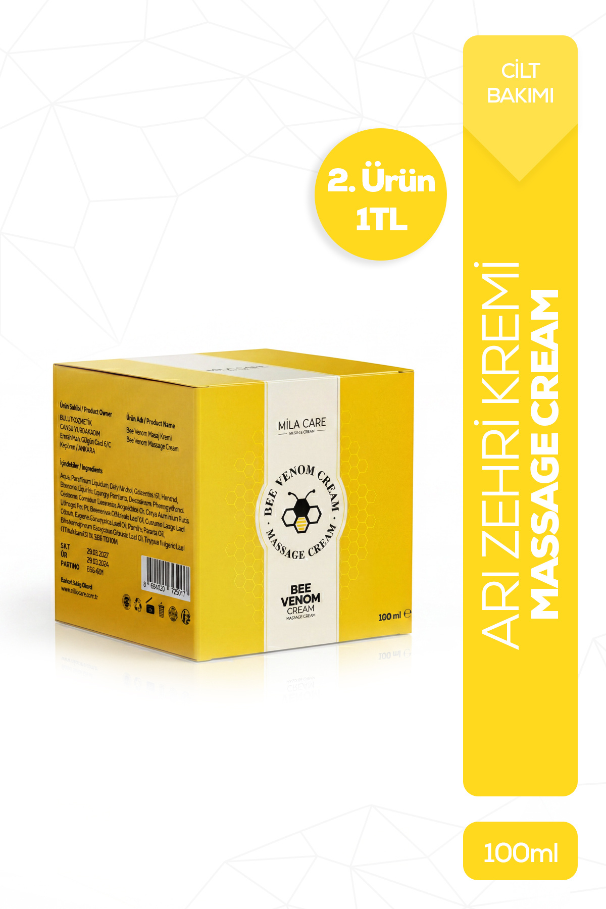 Mila Care Health&Beauty Bee Venom Arı Zehri Kremi 100ml