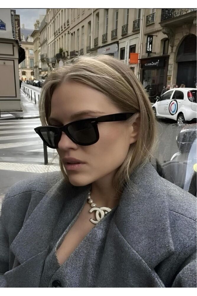 MACERATİ Unisex Çapraz Kesim Wayfarer Parlak Klasik Güneş Gözlüğü - Görsel 2