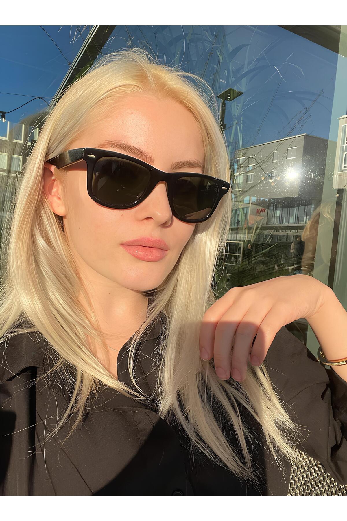 MACERATİ Unisex Çapraz Kesim Wayfarer Parlak Klasik Güneş Gözlüğü
