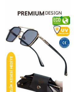 WATCHOFROYAL Güneş Gözlüğü Kadın & Erkek Uv400 Cam Ce Belgeli Gold Siyah Re0039w