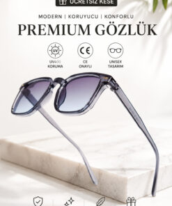 WATCHOFROYAL Güneş Gözlüğü Kadın & Erkek UV400 Cam Orjinal CE Belgeli GRİ MAVİ LORRAINEW