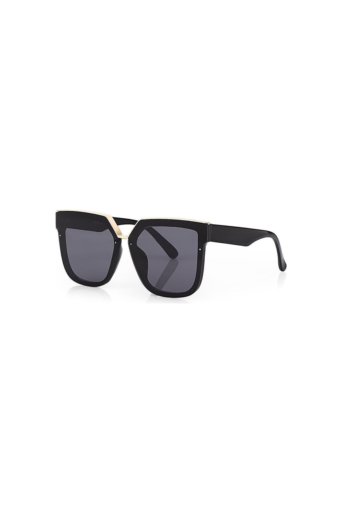 Chunky Frame Doah Kadın Siyah Gold Dedaylı Lüx Ultra Hafif Uv400 Filtreli Güneş Gözlüğü - Görsel 3