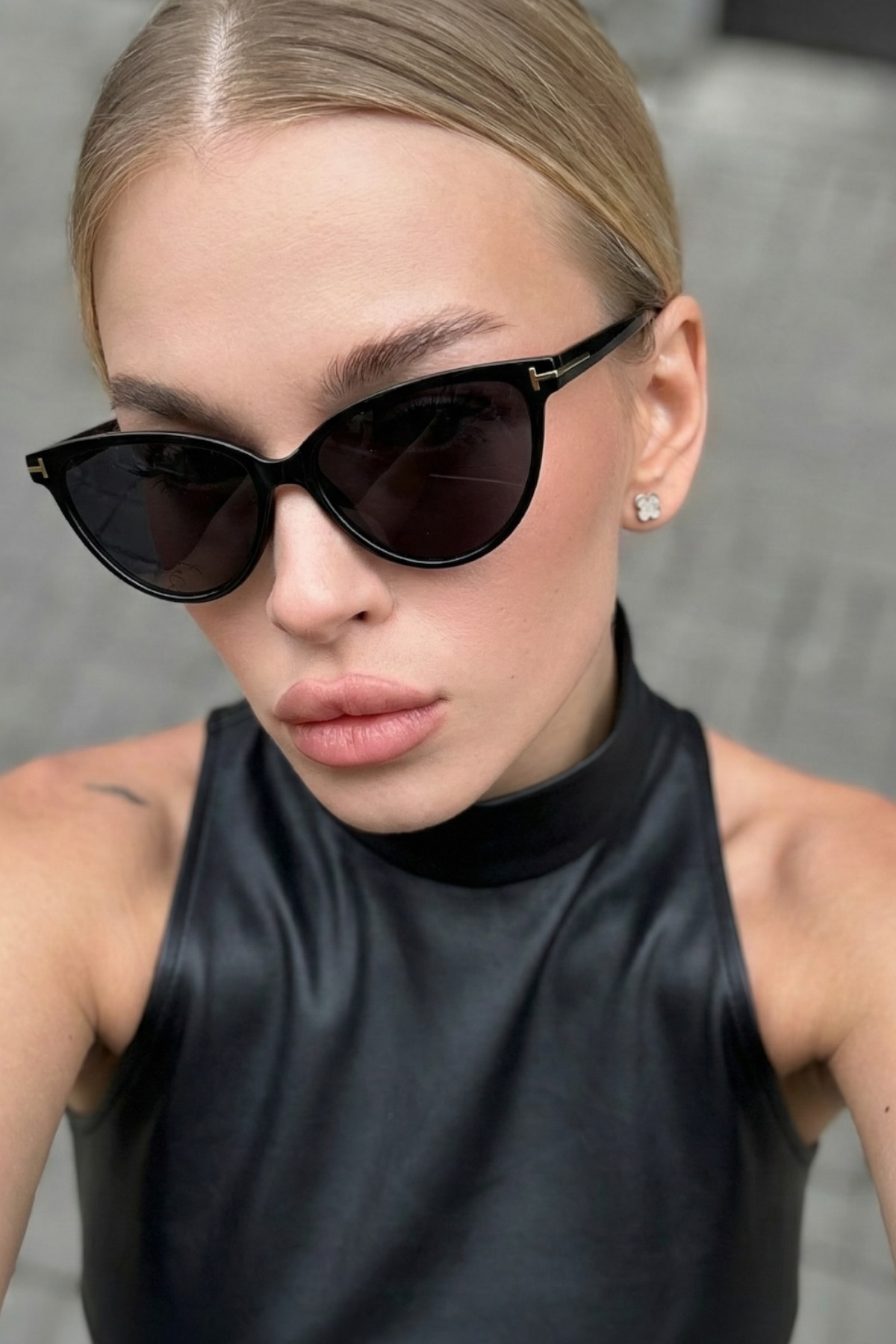 Chunky Frame Sırıus Cat Eye Siyah Kadın Güneş Gözlüğü