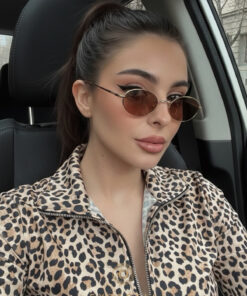 Eyesofia Milenya Gold Kahverengi Elips Metal Unısex Güneş Gözlüğü