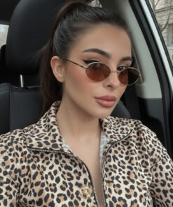Eyesofia Milenya Gold Kahverengi Elips Metal Unısex Güneş Gözlüğü