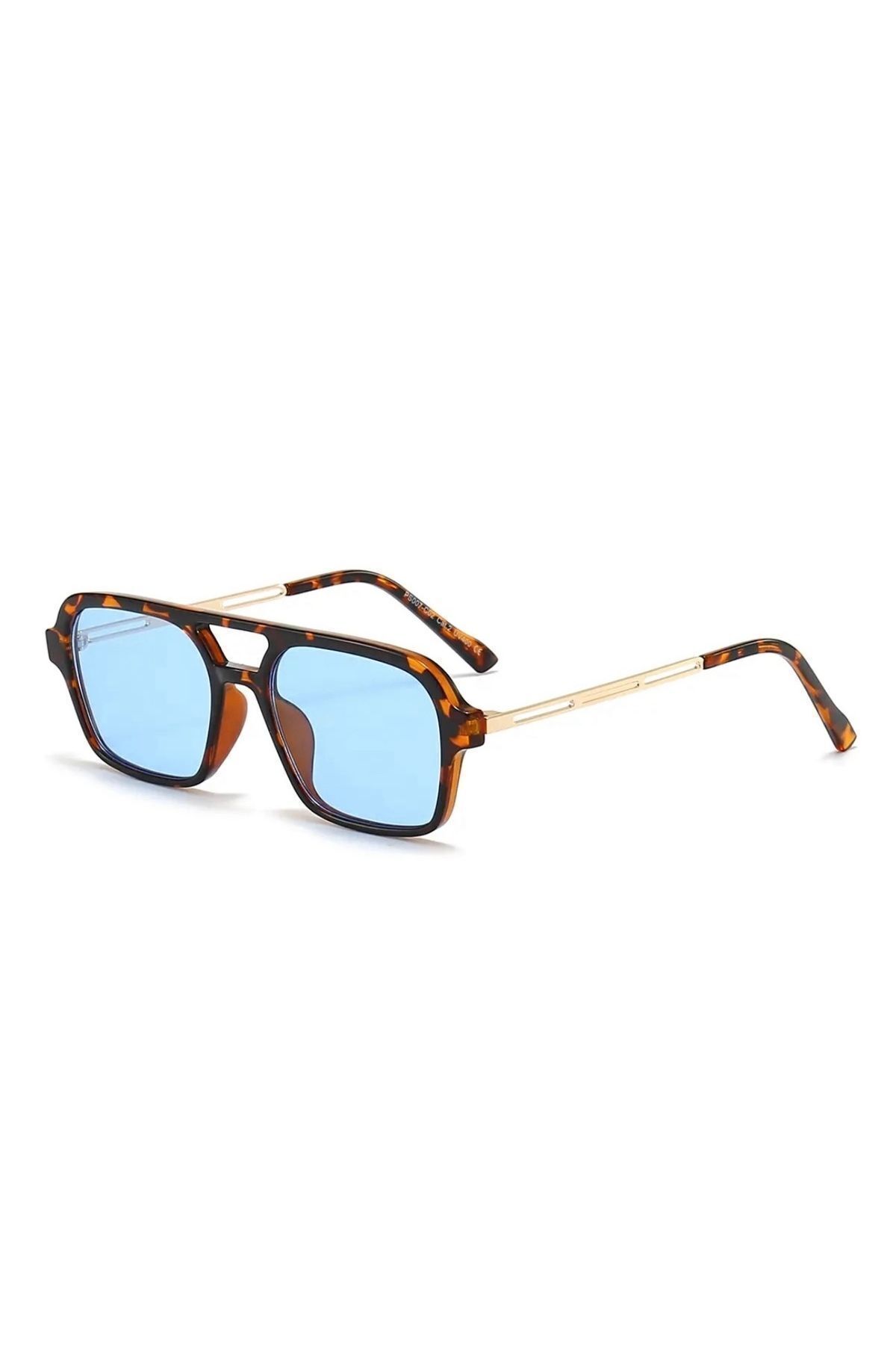 REN EYEWEAR ORIJİNAL DARCY MAVİ CAM LEOPAR ÇERÇEVE TASARIM UNİSEX GÜNEŞ GÖZLÜĞÜ - Görsel 3