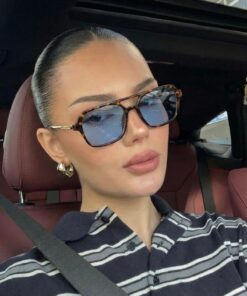 REN EYEWEAR ORIJİNAL DARCY MAVİ CAM LEOPAR ÇERÇEVE TASARIM UNİSEX GÜNEŞ GÖZLÜĞÜ