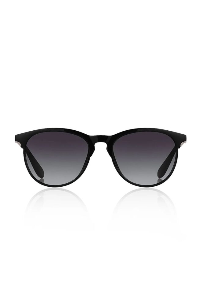 Chunky Frame Kemik Round Oval Unisex Siyah Metal Sap Güneş Gözlüğü - Görsel 3