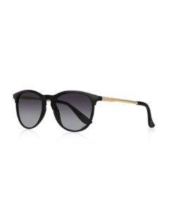Chunky Frame Kemik Round Oval Unisex Siyah Metal Sap Güneş Gözlüğü