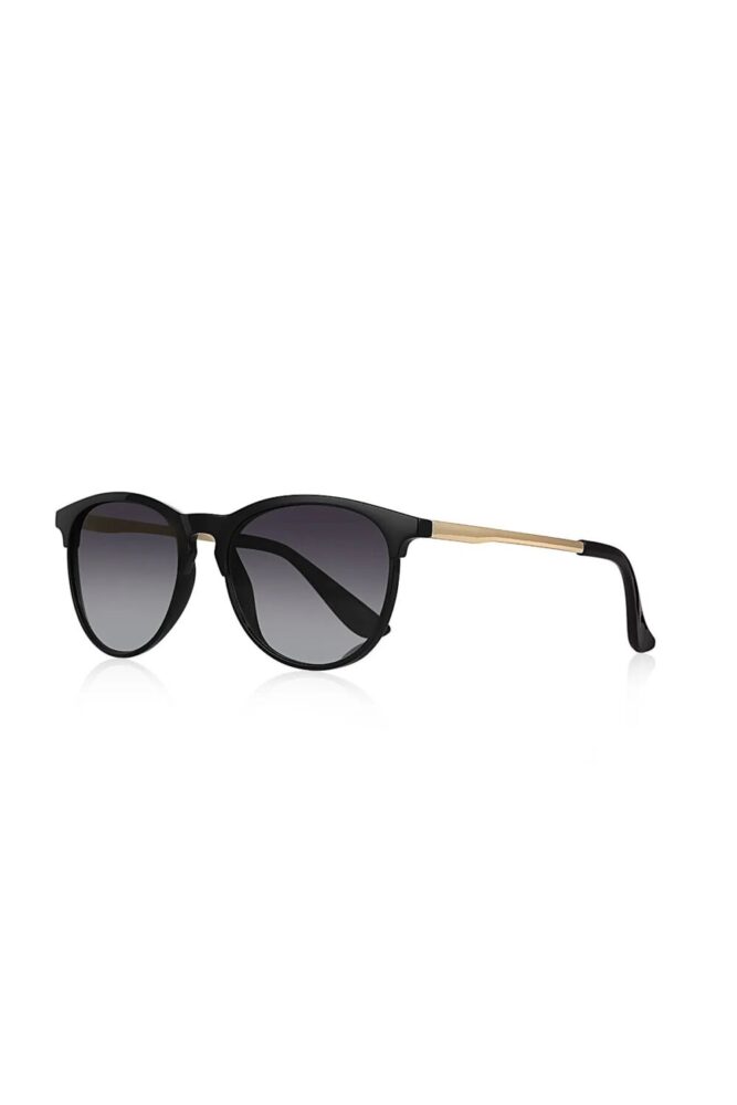 Chunky Frame Kemik Round Oval Unisex Siyah Metal Sap Güneş Gözlüğü