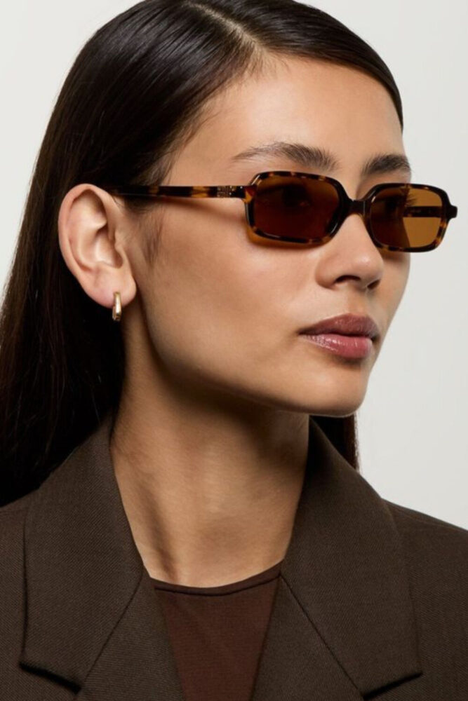 Eyesofia Oblamow Dikdörtgen Unisex Leopar Güneş Gözlük - Görsel 3