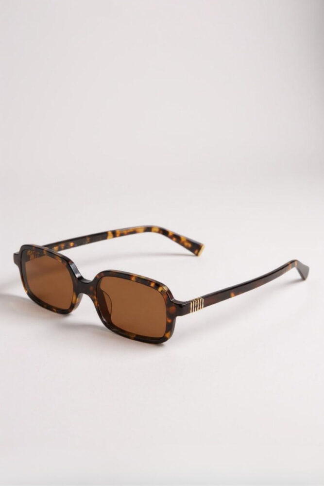 Eyesofia Oblamow Dikdörtgen Unisex Leopar Güneş Gözlük - Görsel 2
