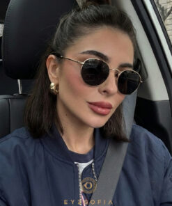 Eyesofia Marry Gold Siyah Oval Unisex Metal Güneş Gözlüğü