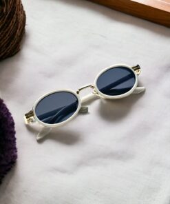 REN EYEWEAR Dina Round Güneş Gözlüğü Unisex Beyaz Oval Çerçeveli /