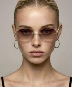 Alternative view of REN EYEWEAR DERLA Metal Oval Kadın Güneş Gözlüğü Degrade Kesme Cam UV400 Korumalı
