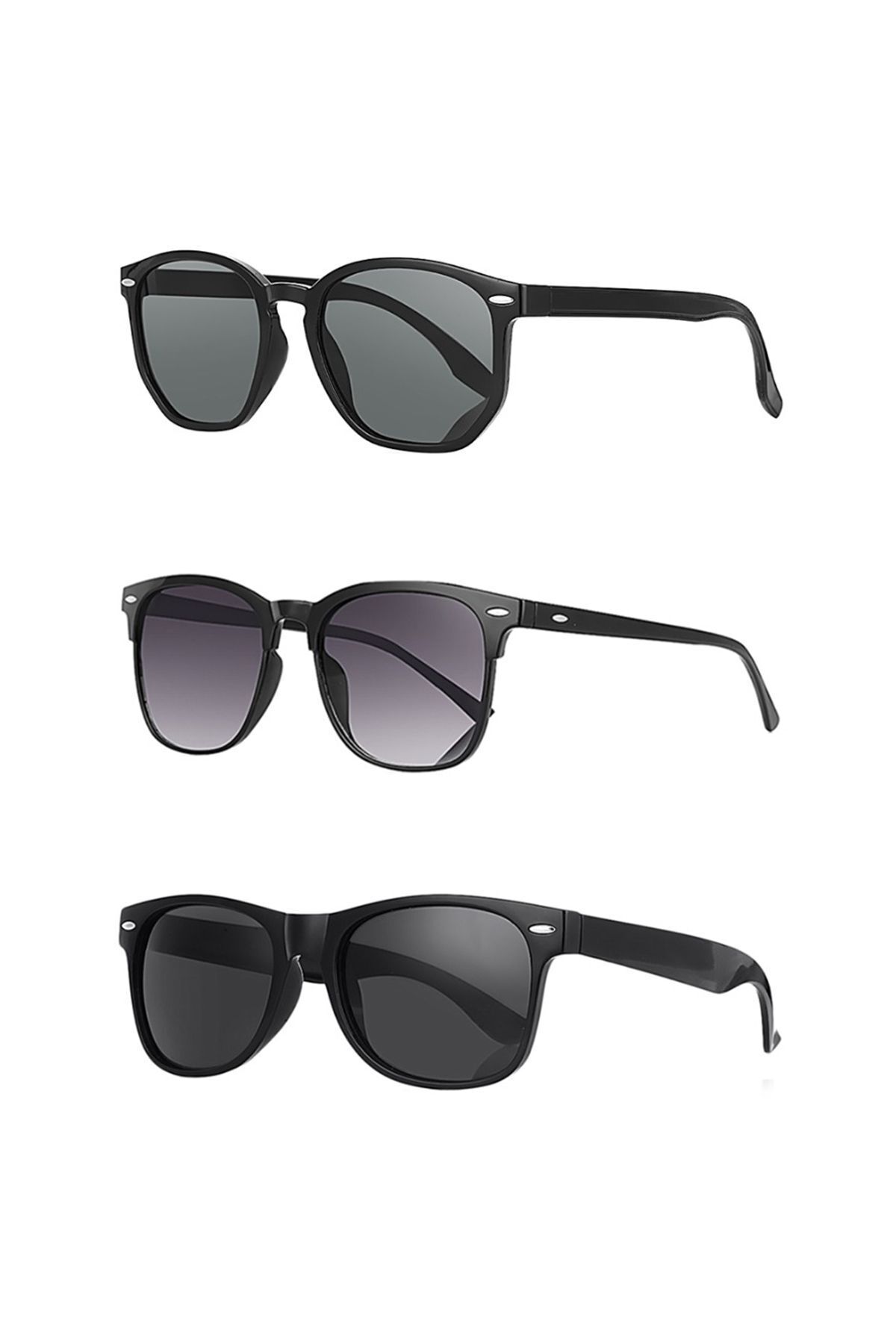 Kinary Uv400 Korumalı Unisex Güneş Gözlüğü 3'lü Fırsat Seti