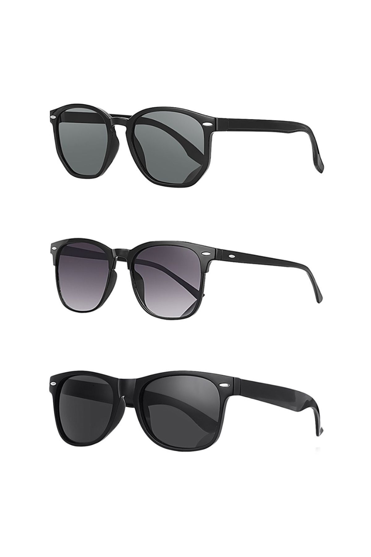 Kinary Uv400 Korumalı Unisex Güneş Gözlüğü 3'lü Fırsat Seti
