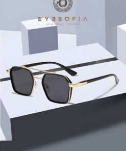 Eyesofia Güneş Gözlüğü Erkek Uv400 Cam Ce Belgeli Gold Siyah - Görsel 3