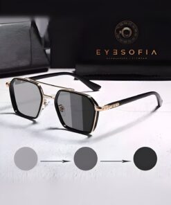 Eyesofia Güneş Gözlüğü Erkek Uv400 Cam Ce Belgeli Gold Siyah