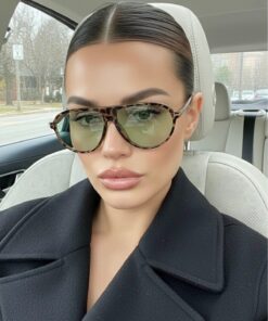 REN EYEWEAR Sepia Air Unisex Leopar yeşil camlı Pilot Güneş Gözlüğü | UV400 Koruma