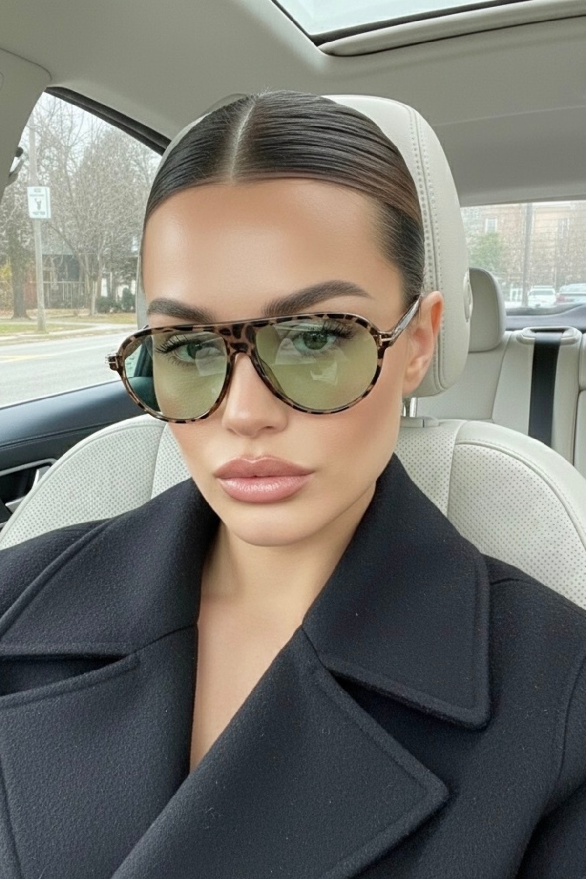 REN EYEWEAR Sepia Air Unisex Leopar yeşil camlı Pilot Güneş Gözlüğü | UV400 Koruma