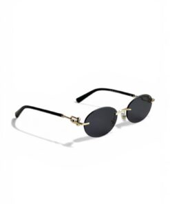 REN EYEWEAR DERLA Metal Oval Kadın Güneş Gözlüğü Siyah Kesme Cam | Gold Detaylı UV400 Korumalı Minimal Uv400 - Görsel 3